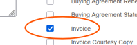 image of checkbox for printing on invoice
